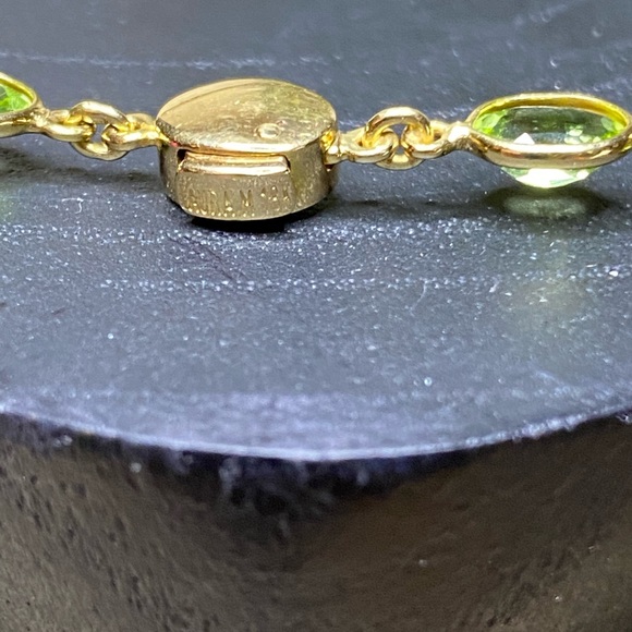 LAURA MUNDER, Palm Beach Designer, Rare 18K Peridot Station Necklace, 18 inches. - Picture 7 of 13